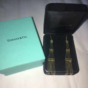 TIFFANY & Co 18K Yellow Gold Fringe Tower Earrings